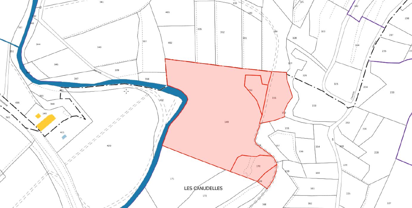 Plan cadastral des parcelles