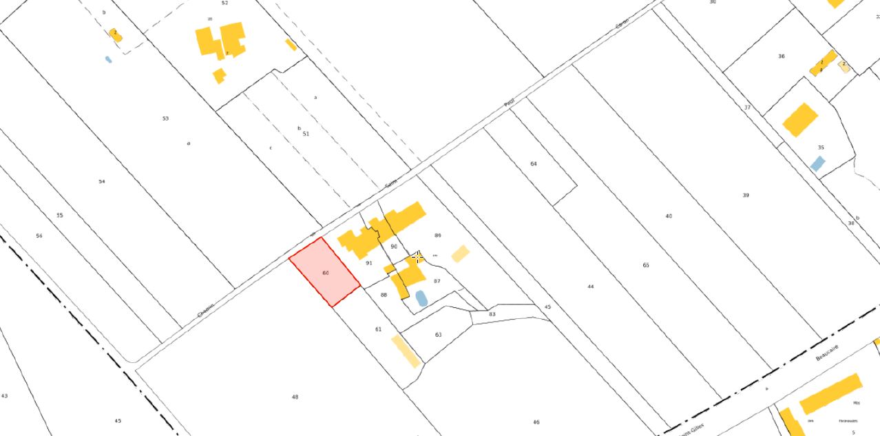 Plan cadastral de la parcelle ER60