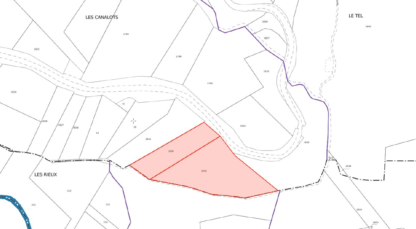Plan cadastral des parcelles