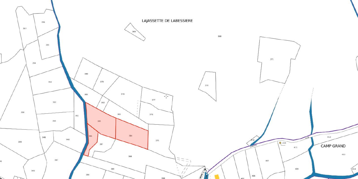 Plan cadastral A384 - A385 - A386