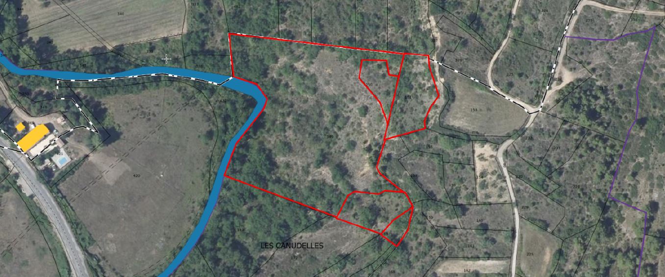 Vue satellite des parcelles 
