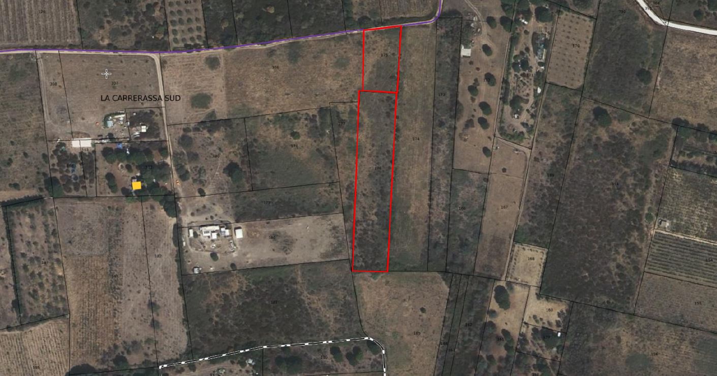 Vue satellite des parcelles AO175 - AO176