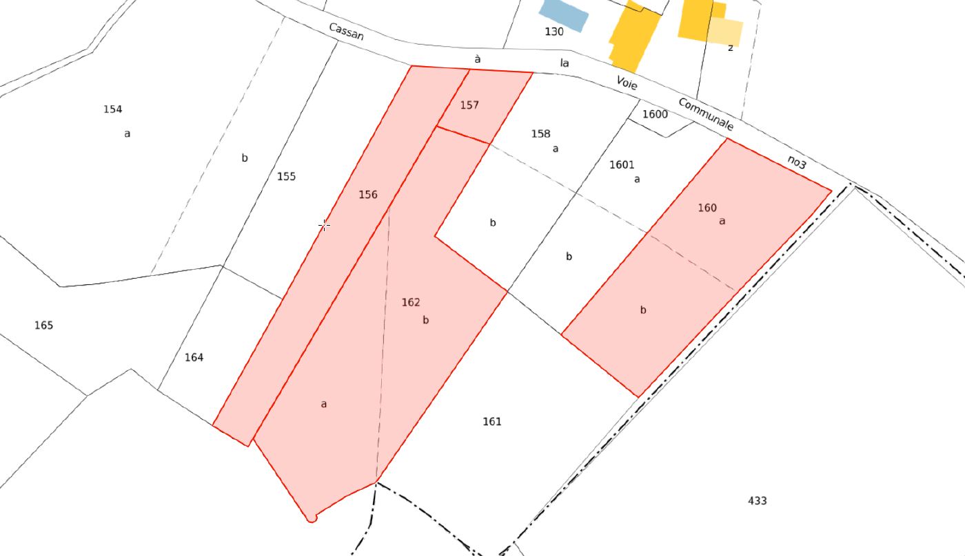 Plan cadastral des parcelles 