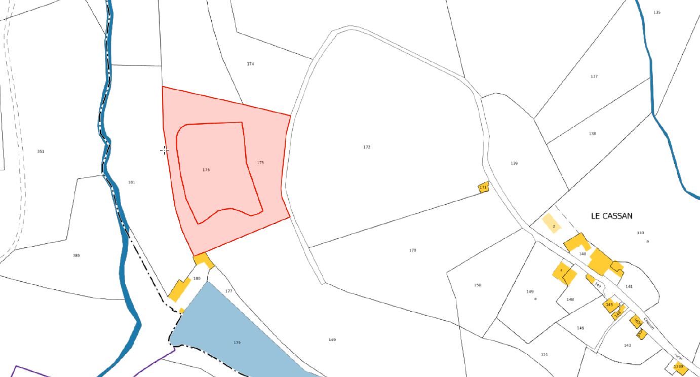 Plan cadastral des parcelles A175 et A176