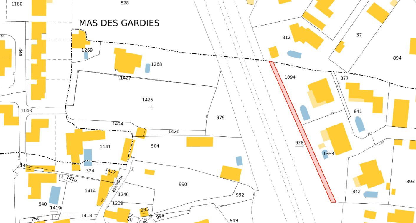 Plan cadastral de la parcelle