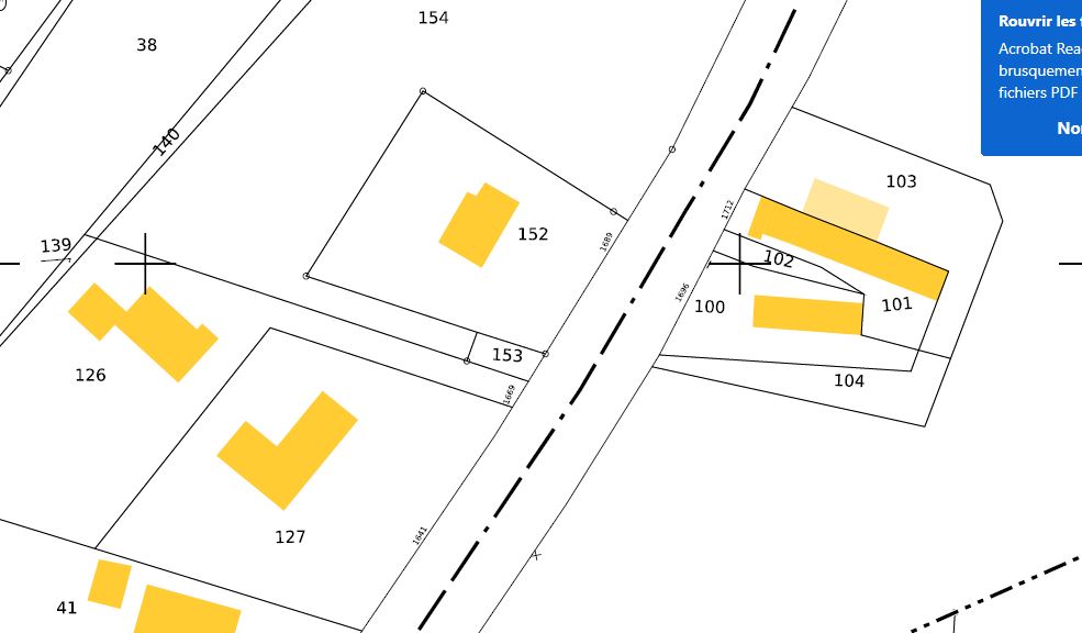 Plan cadaastral des parcelles
