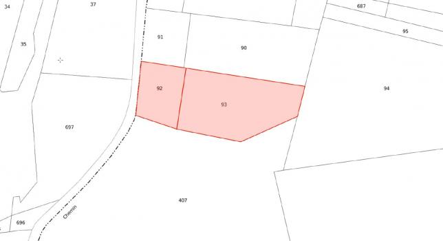 Plan du bien Vente lot de trois parcelles situées dans la Commune de LA PALME 