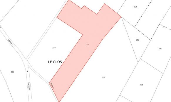Plan du bien Vente d'une parcelle non constructible située dans la Commune de Temple-Laguyon